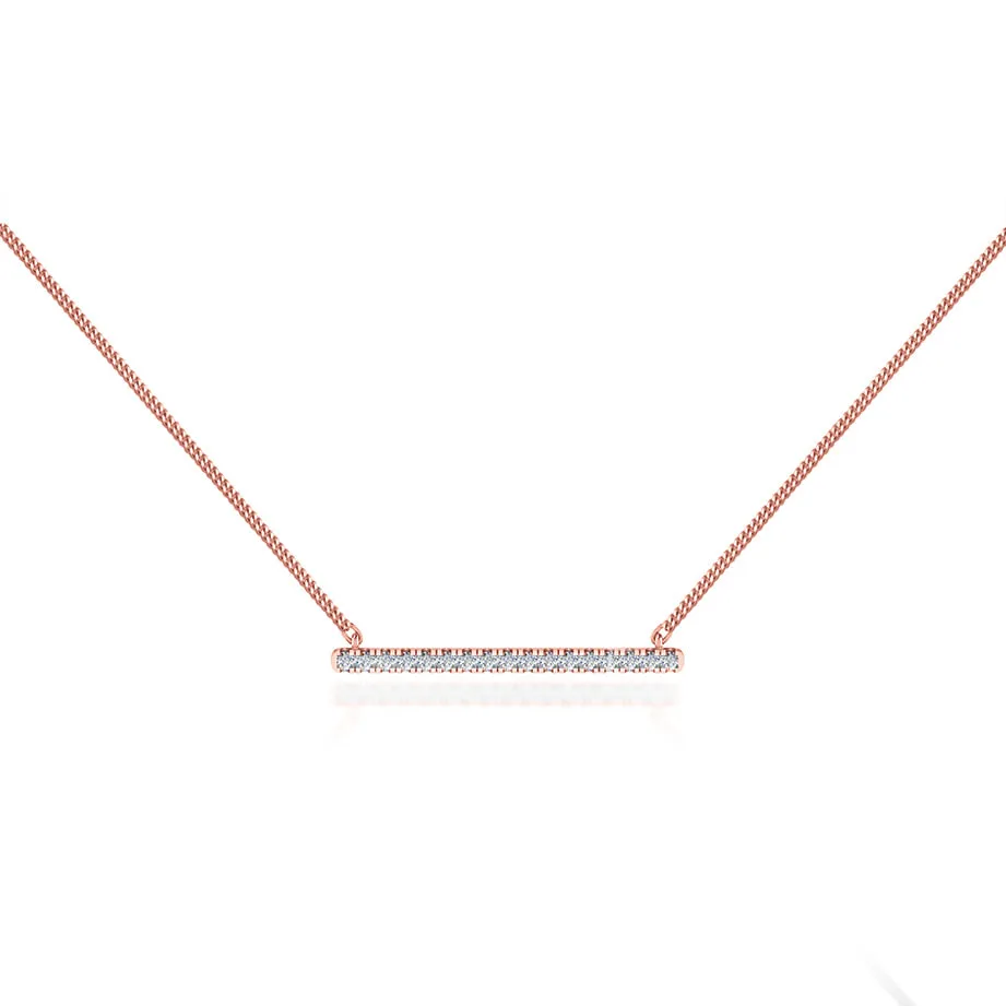 0.20 TCW Round Moissanite Diamond Bar Style Necklace