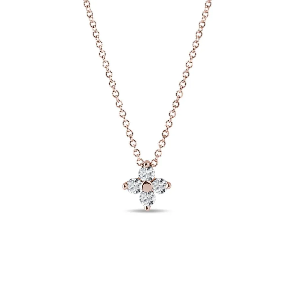 0.26 TCW Round Moissanite Diamond Leaf clover Pendent Necklace