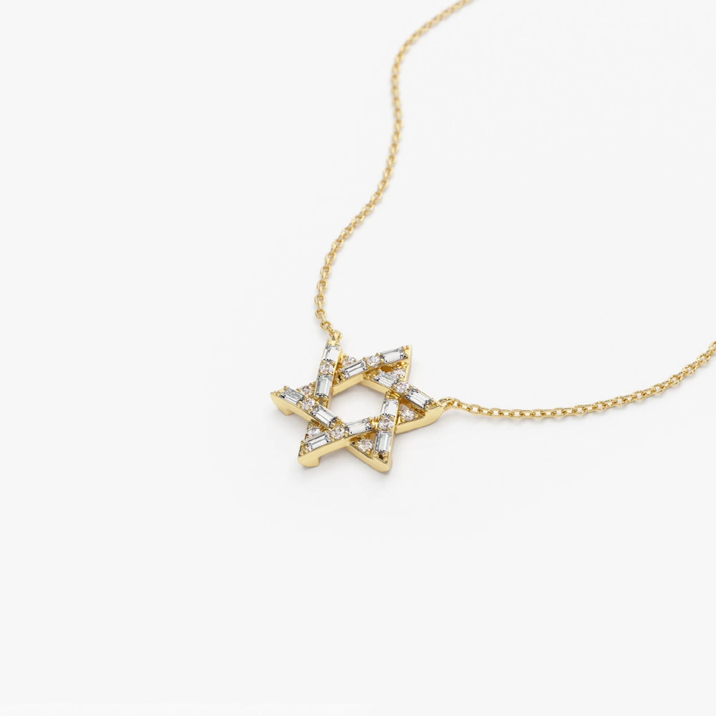 0.34 TCW Round Moissanite Star Necklace