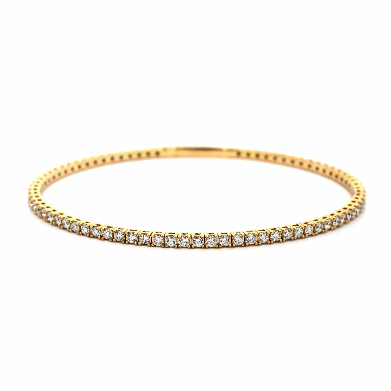 14K Yellow Gold Prongset Diamond Flex Bracelet