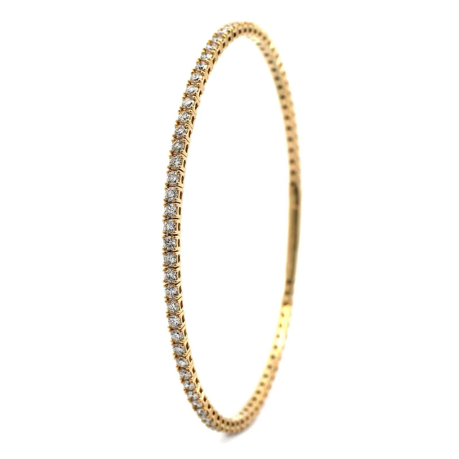 14K Yellow Gold Prongset Diamond Flex Bracelet