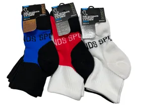 18 X Bonds Mens Ultimate Comfort Quarter Crew Sport Socks Assorted