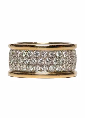 18K Yellow & White Gold Diamond Pave Ring