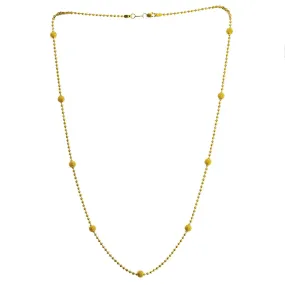 22K Yellow Gold Ball Chain W/ Glass Blast Accent Balls