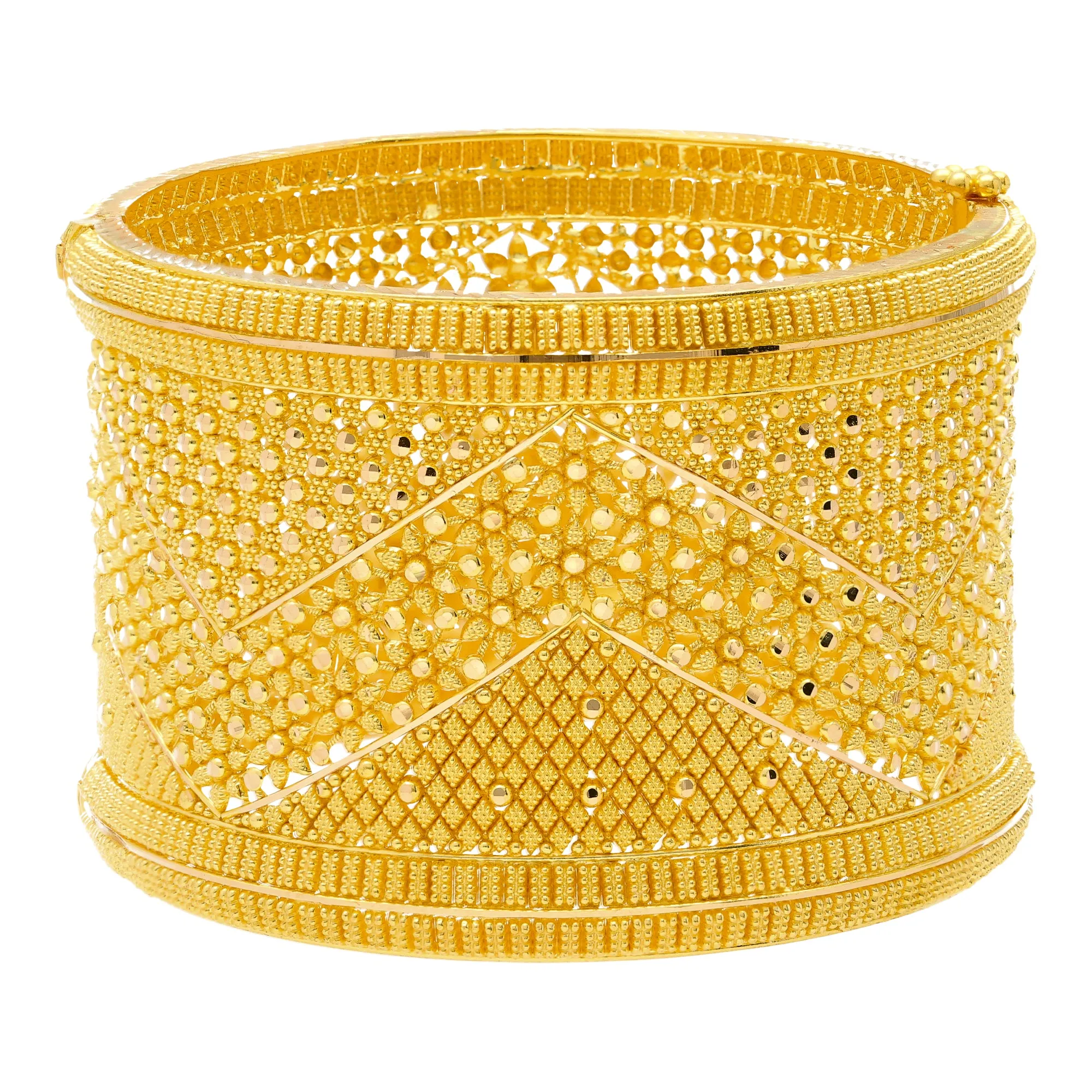 22K Yellow Gold Broad Bangle Set (149 grams)