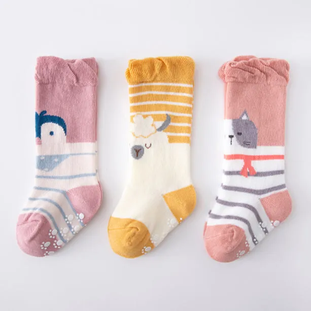 3 Pack Kids' Socks | non skid | Sheep Cat Penguin