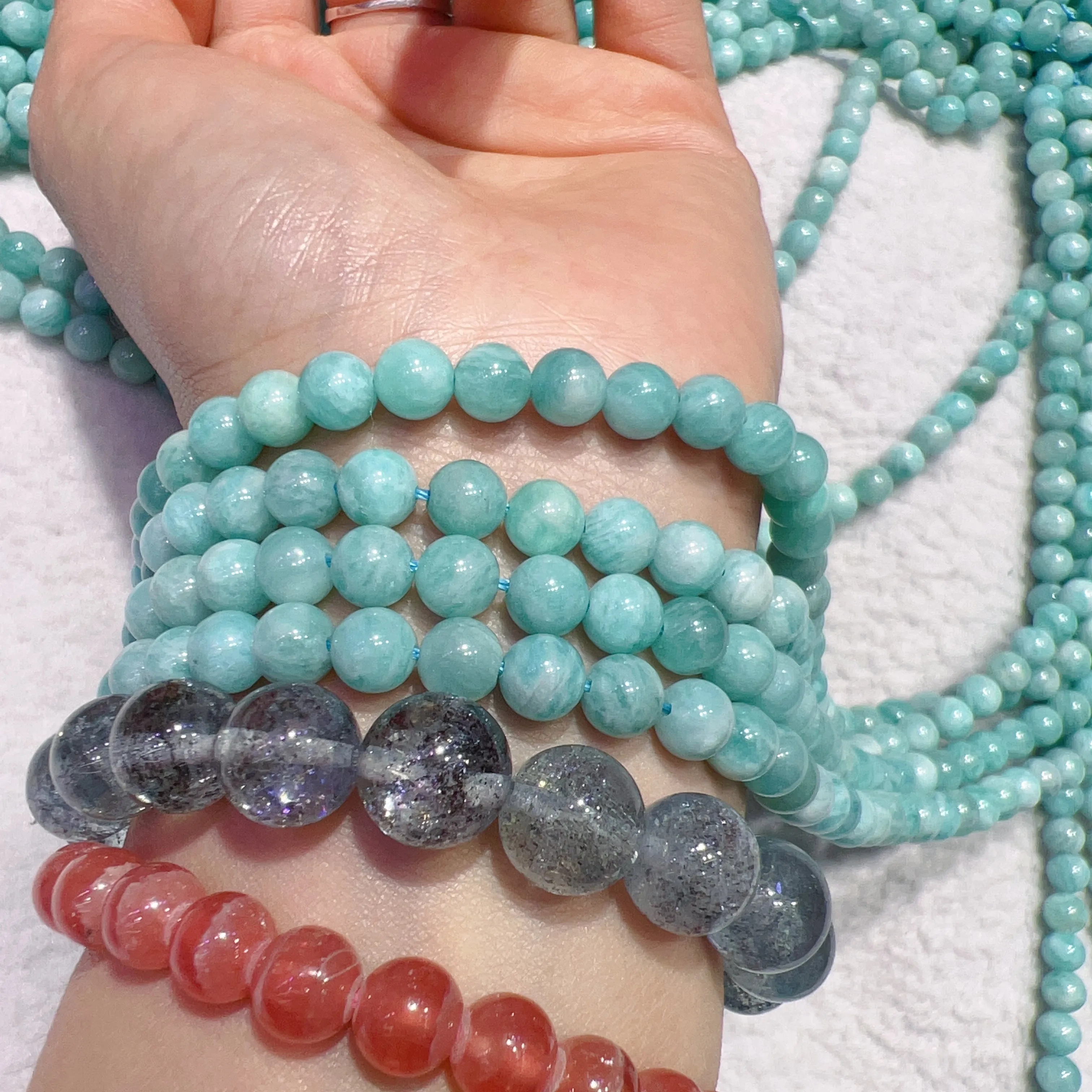 6mm Old Mine Natural Amazonite Round Bead Strands DIY Jewelry Project