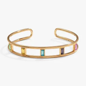 ‘90s Nostalgia Multicolor Crystal Cuff Bracelet