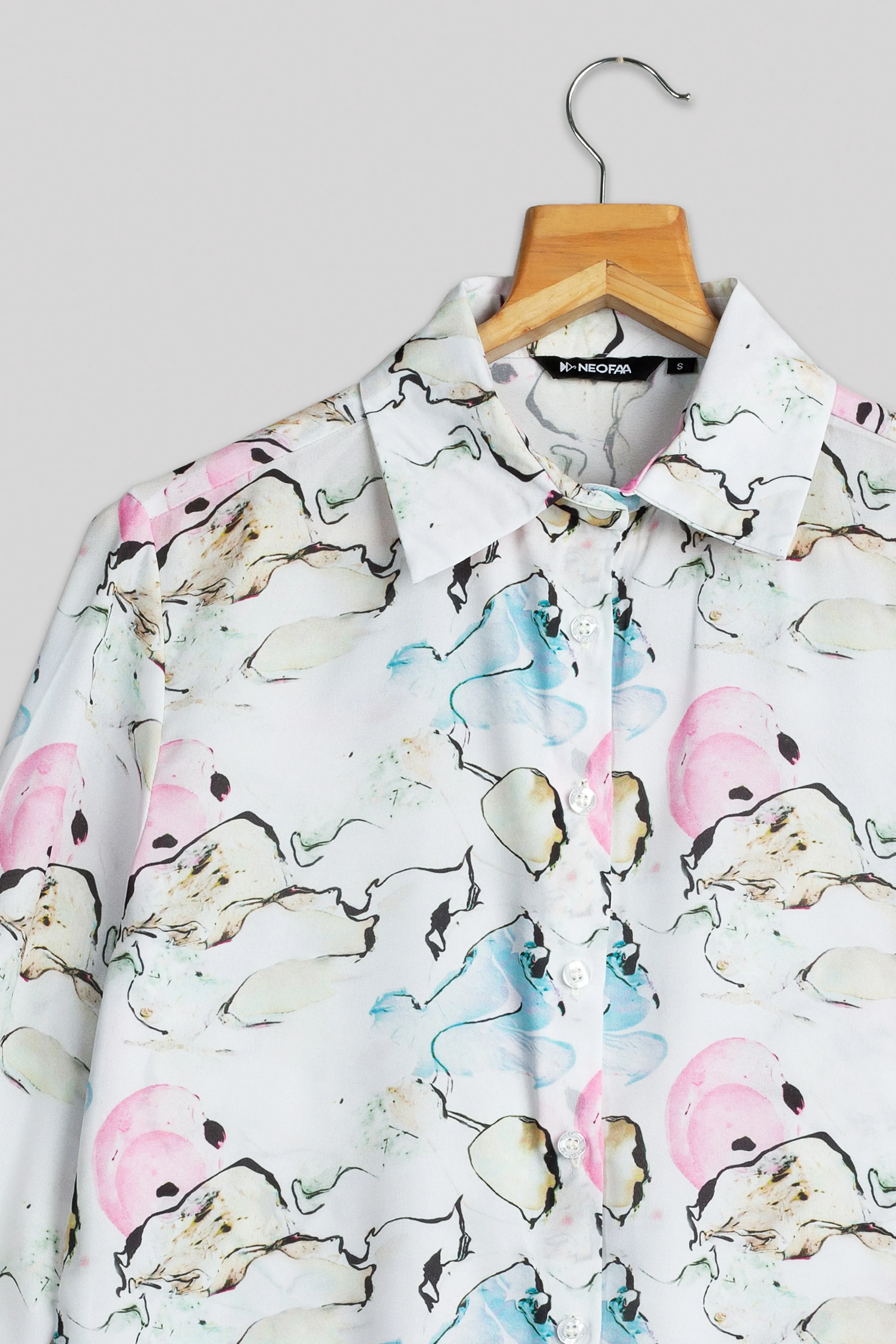 Abstract Floral Shirt For Women