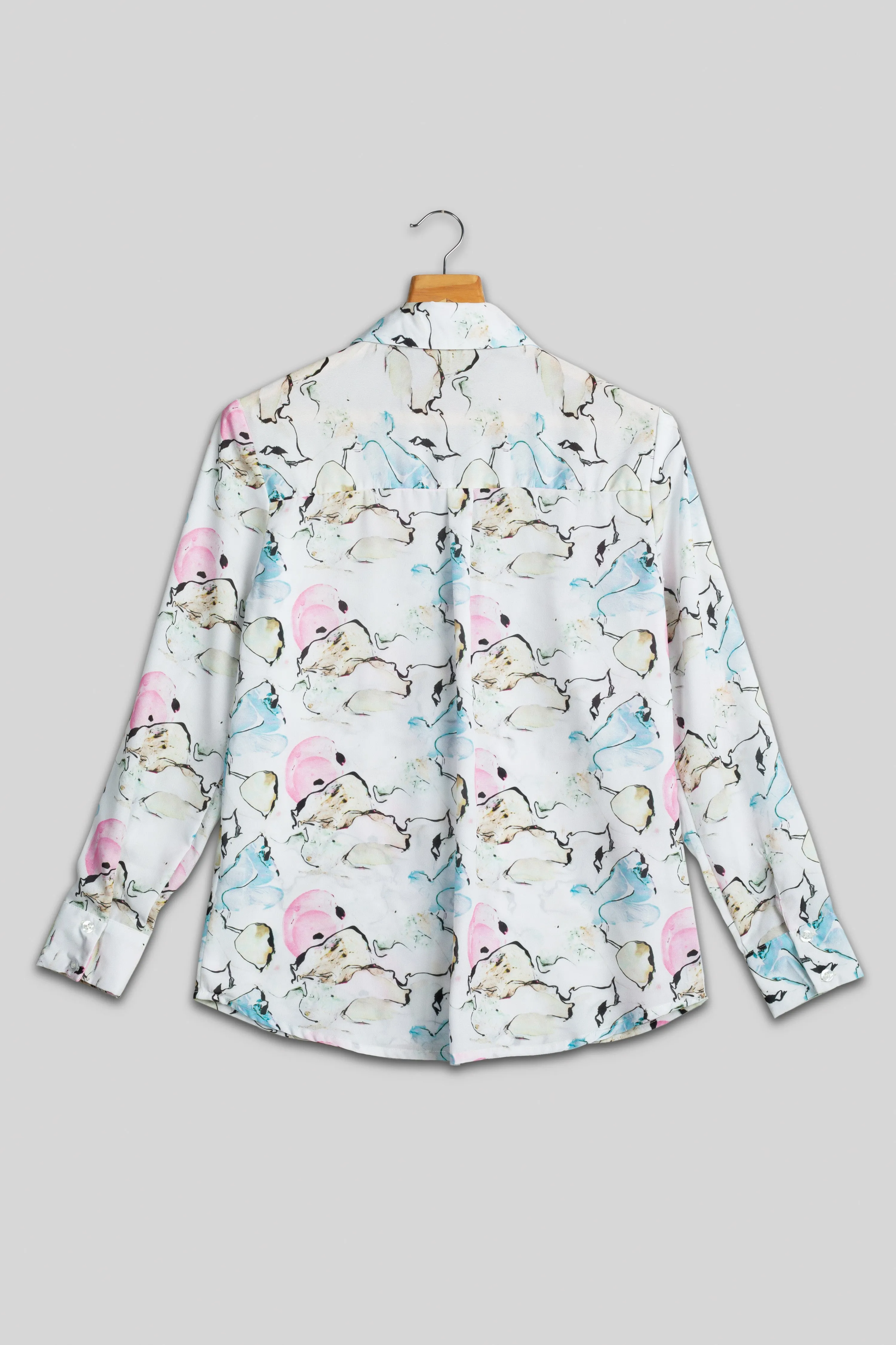 Abstract Floral Shirt For Women