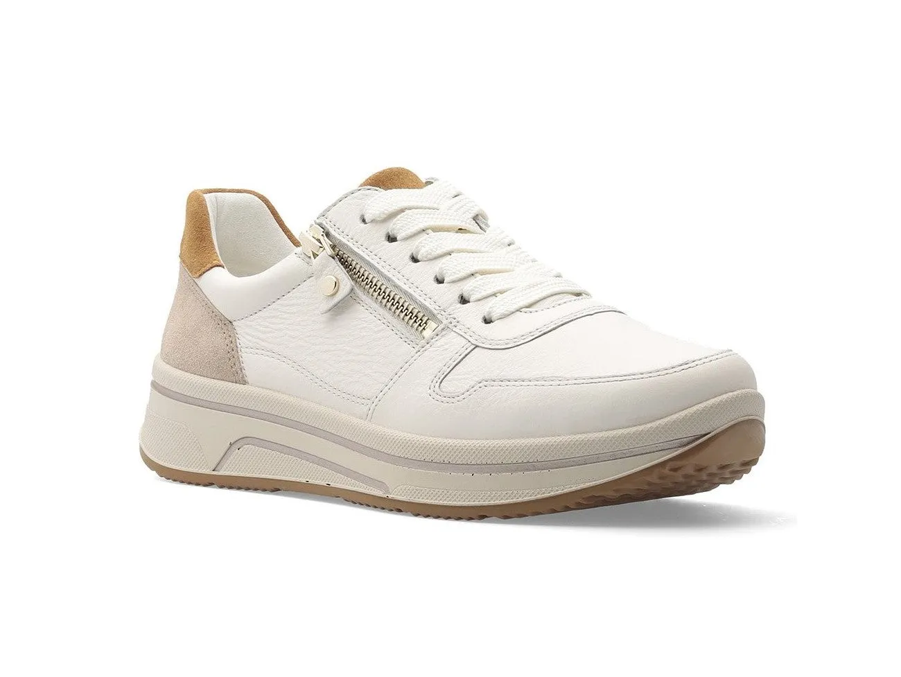 Ara Sapporo Scarpe Comfort Donna Stringate Zip in Pelle