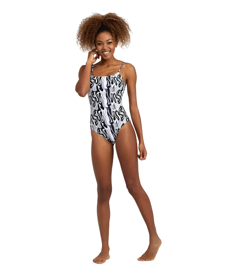 Arena Women's one-piece swimsuit U-Back Allover 005950550 gray multi