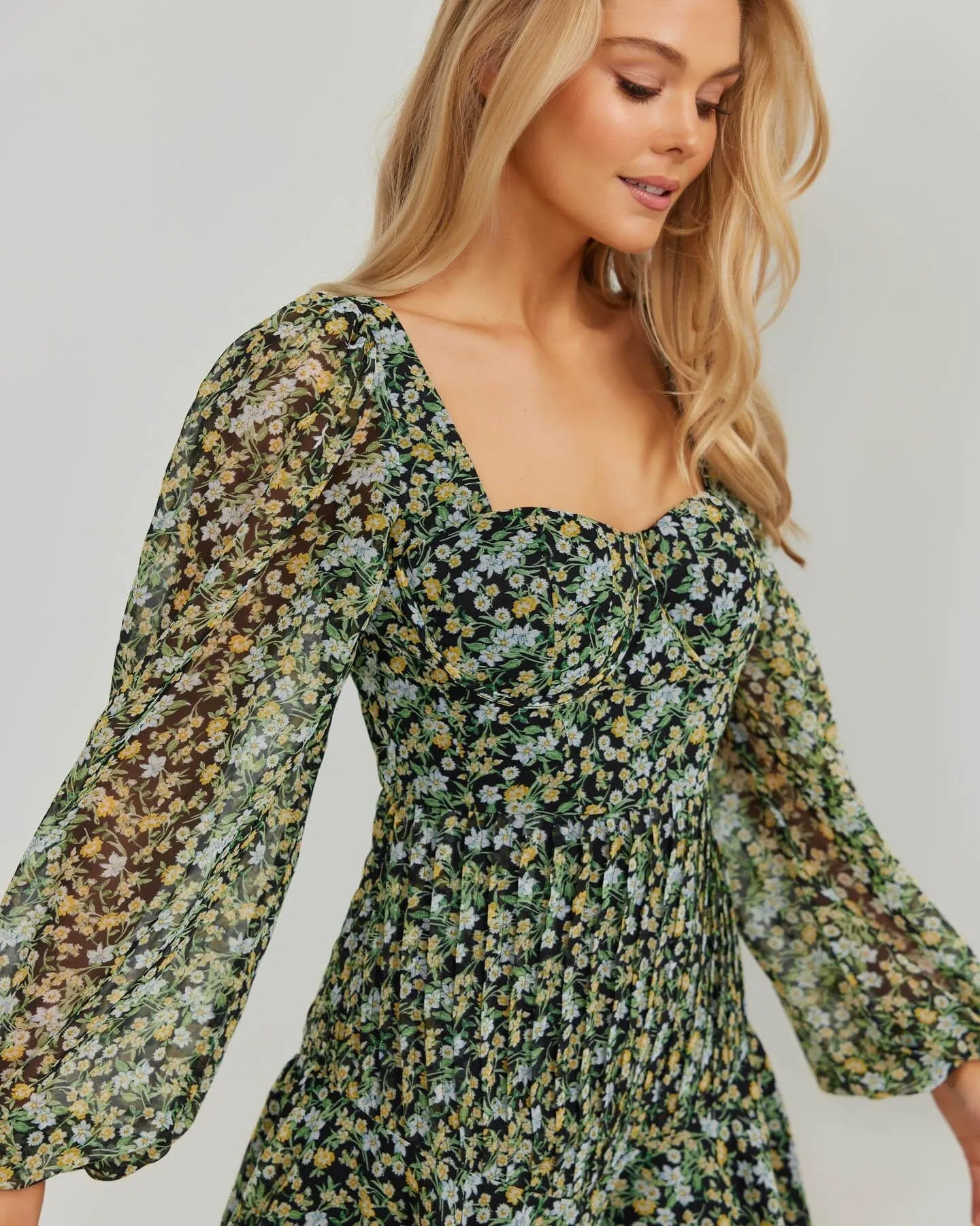 Ayva Dress- Green Floral