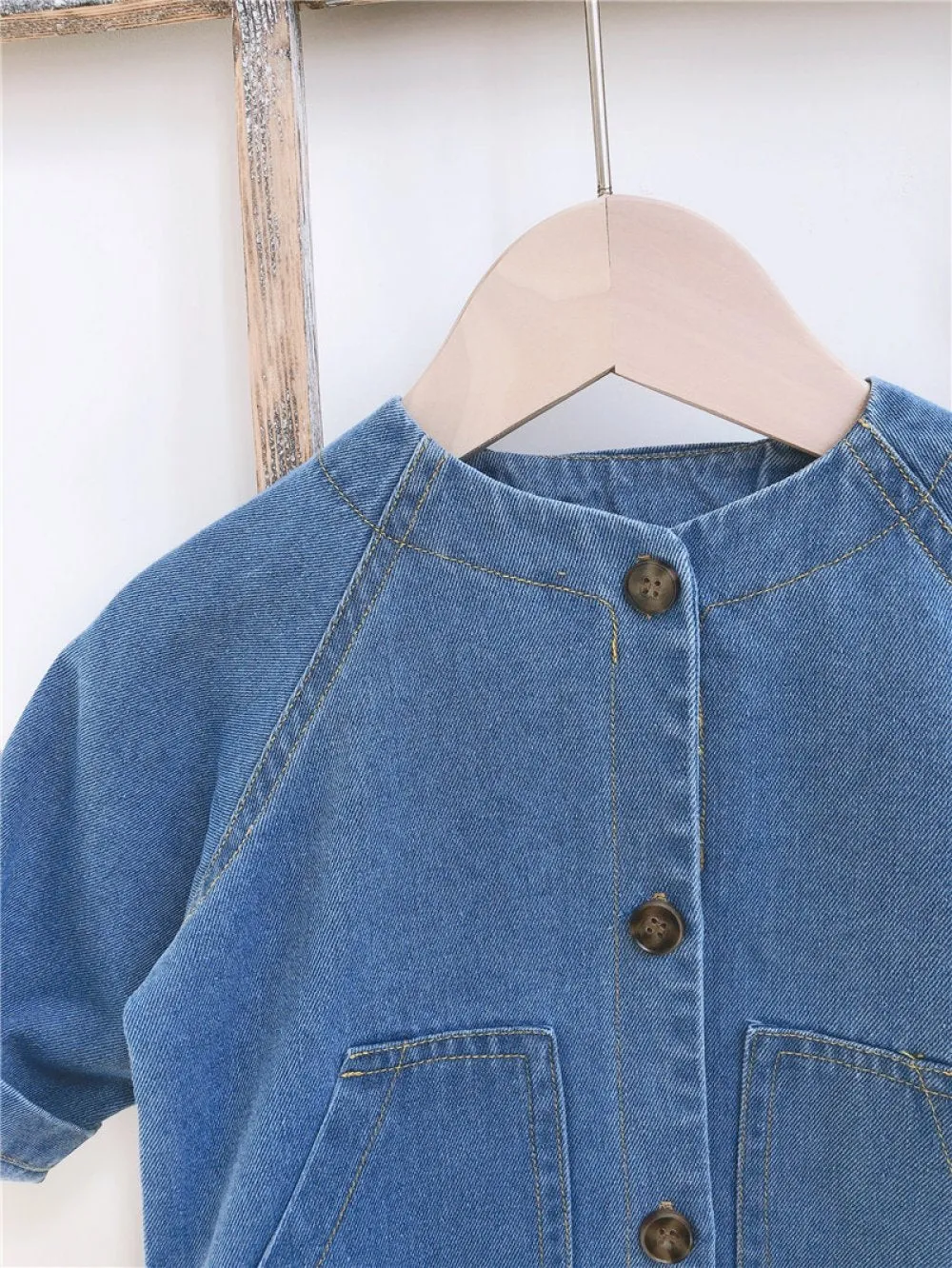 Baby Long Sleeve Spring and Autumn Denim Romper Wholesale Baby Clothes