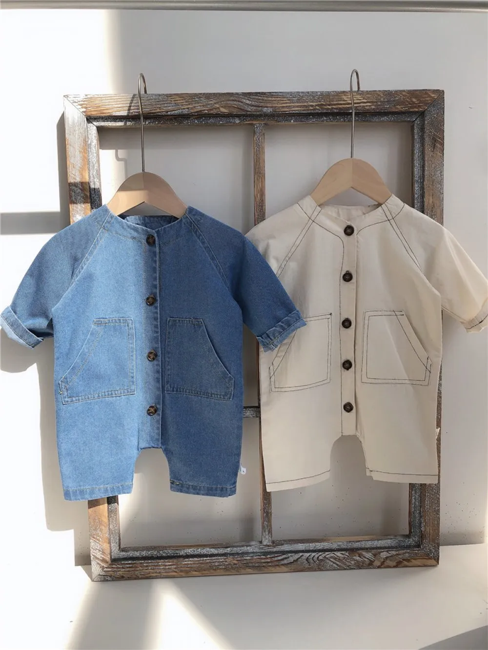 Baby Long Sleeve Spring and Autumn Denim Romper Wholesale Baby Clothes