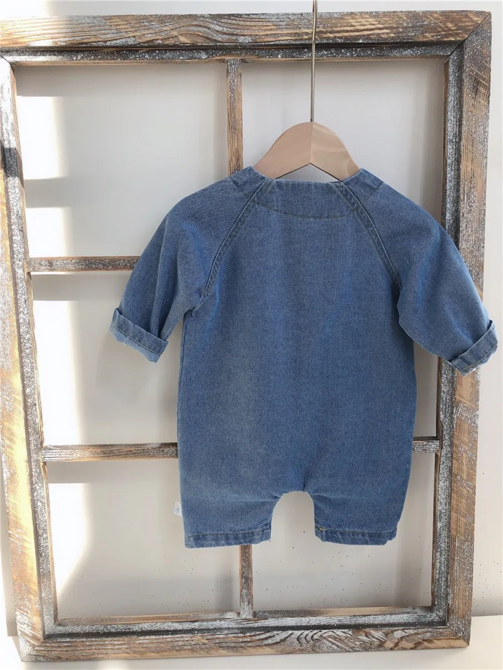 Baby Long Sleeve Spring and Autumn Denim Romper Wholesale Baby Clothes