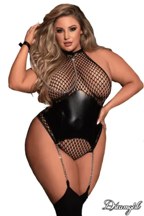 Big Net Fetish Garter Teddy