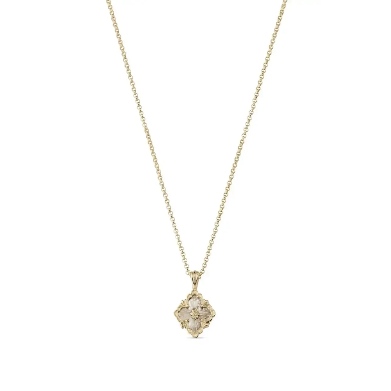 Buccellati - Opera Tulle - Small Pendant Necklace, 18k Yellow Gold with Mother of Pearl