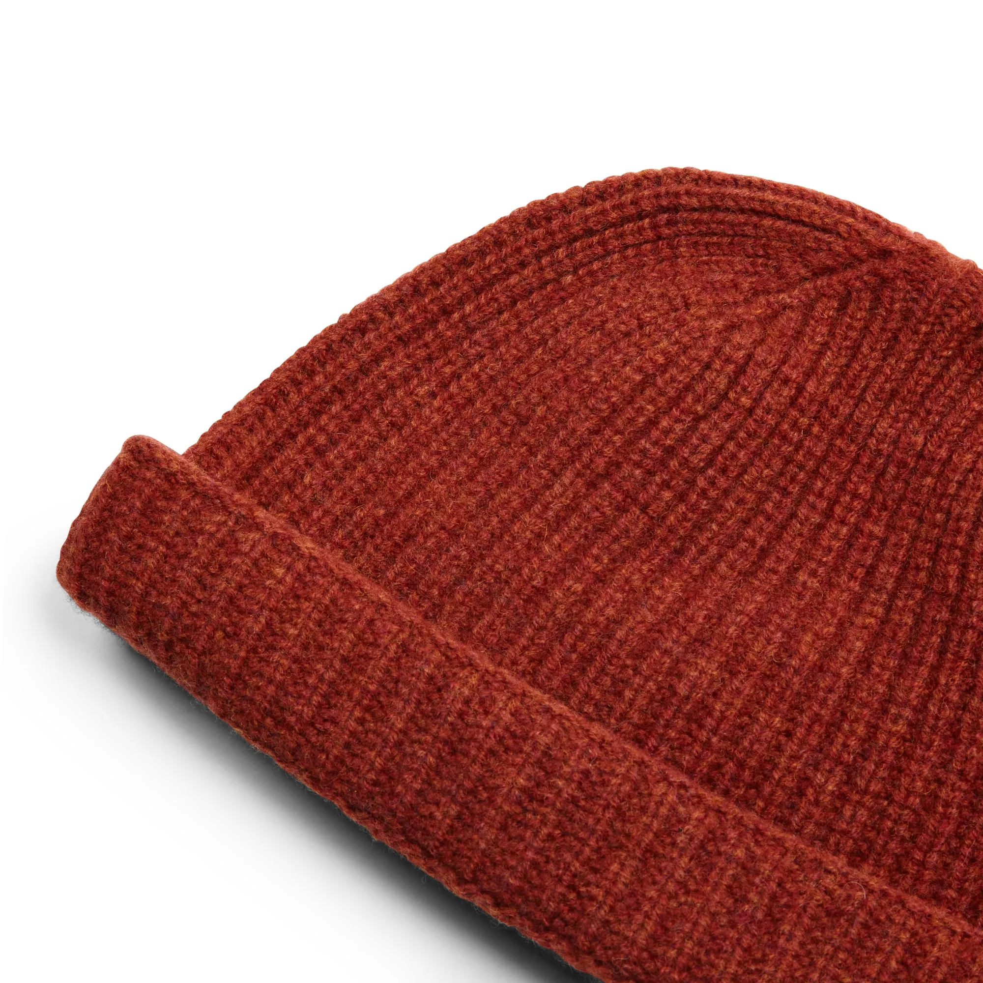 Burrows & Hare Lambswool Beanie Hat - Rust