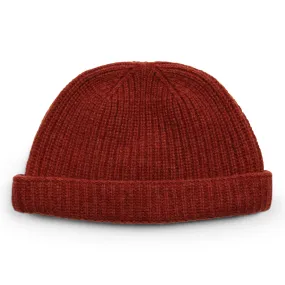 Burrows & Hare Lambswool Beanie Hat - Rust