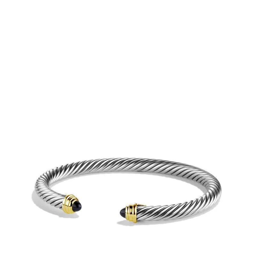 Cable Classics Collection Bracelet with Black Onyx and 14K Gold