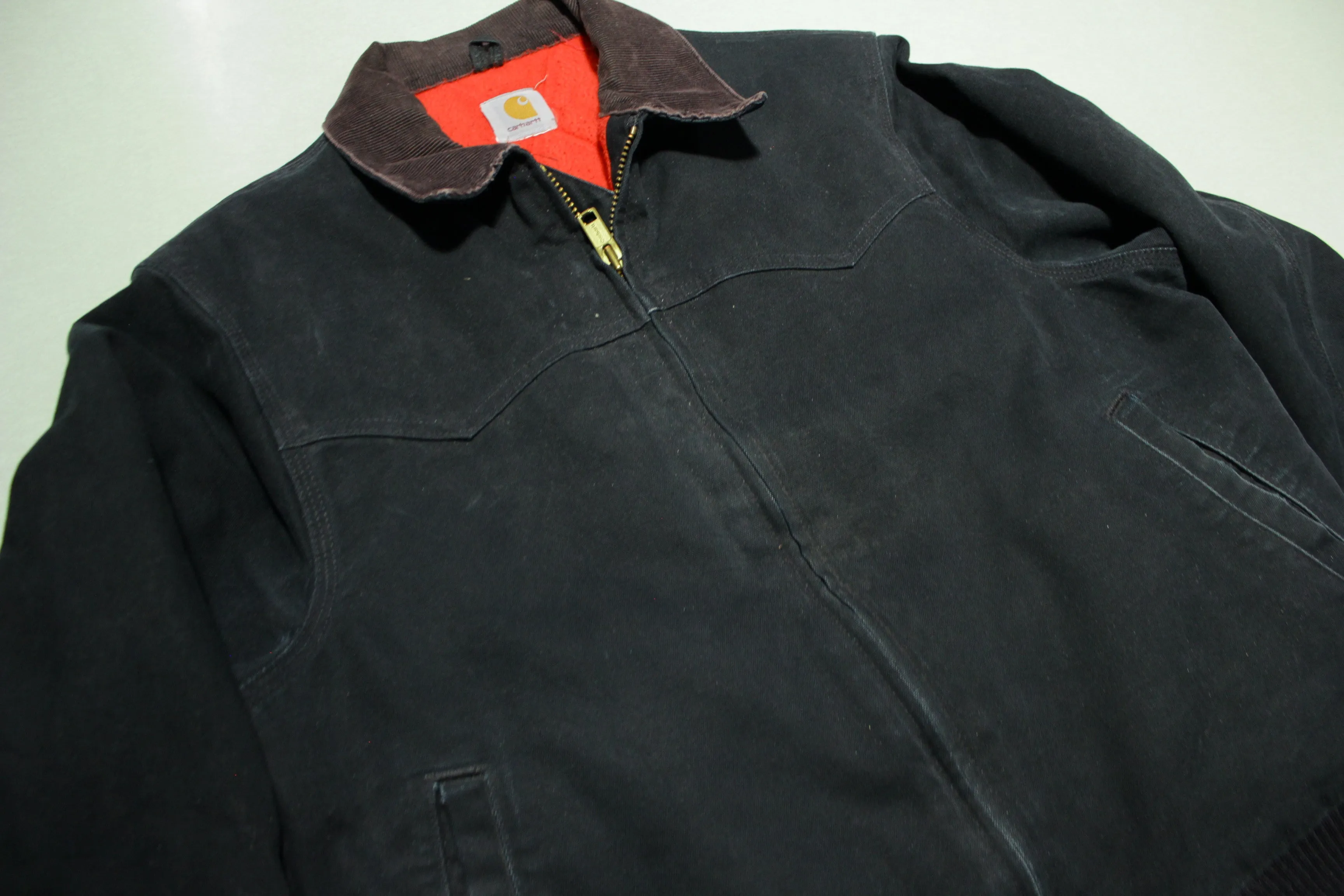 Carhartt Vintage Quilt Lined Santa Fe Western Black 80s 90s Work Jacket