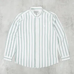 Carhartt WIP Dillion Striped L/S Shirt - Chervil / White