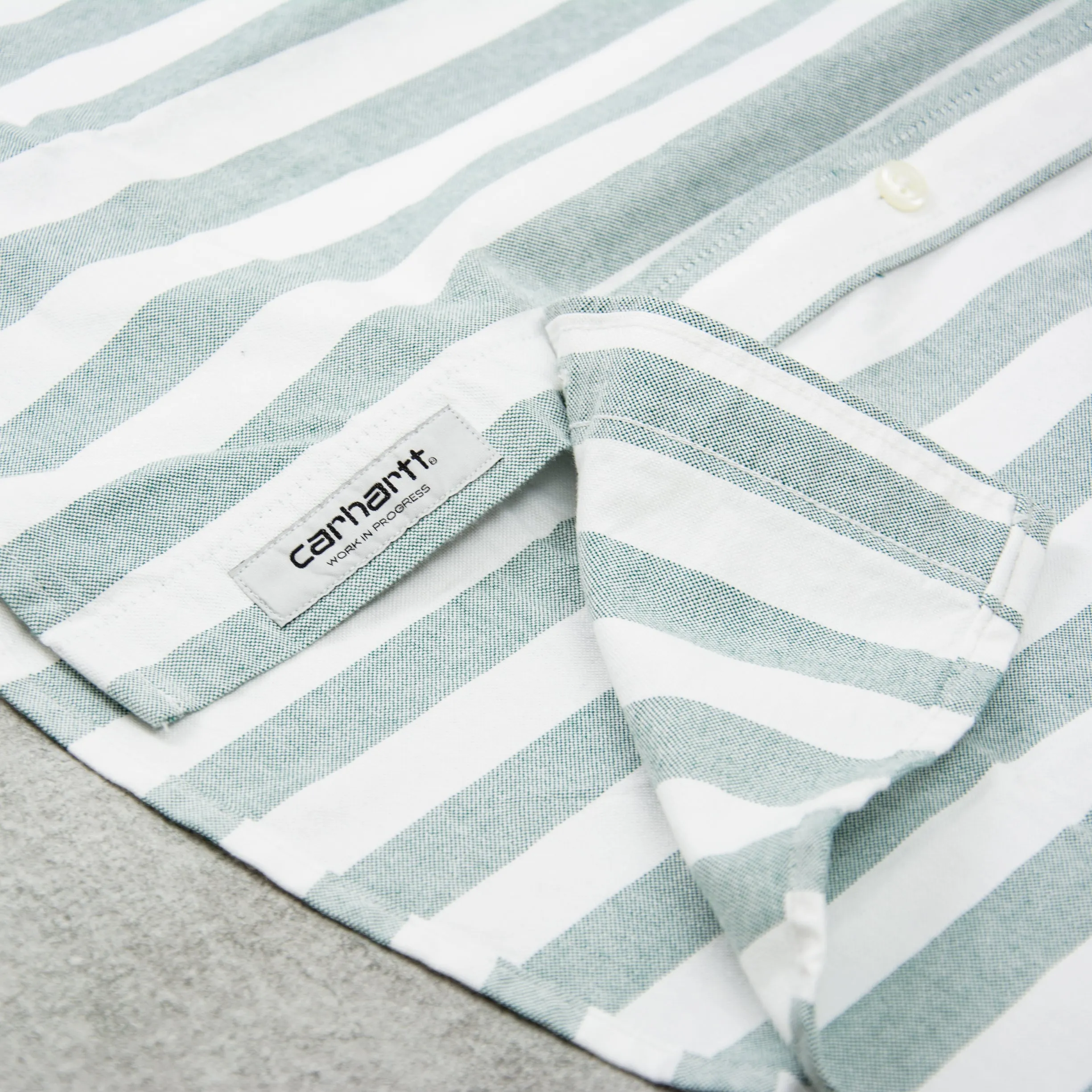 Carhartt WIP Dillion Striped L/S Shirt - Chervil / White