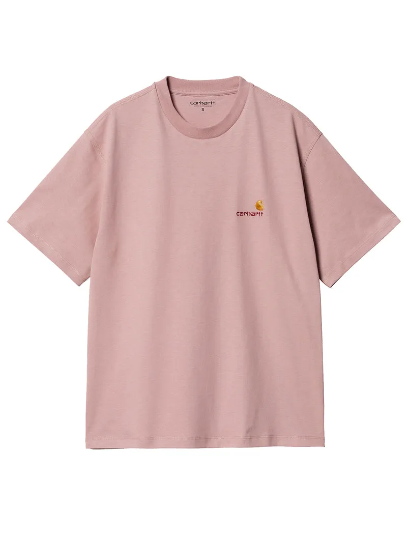 Carhartt Womens S/S American Script T-Shirt Glassy Pink