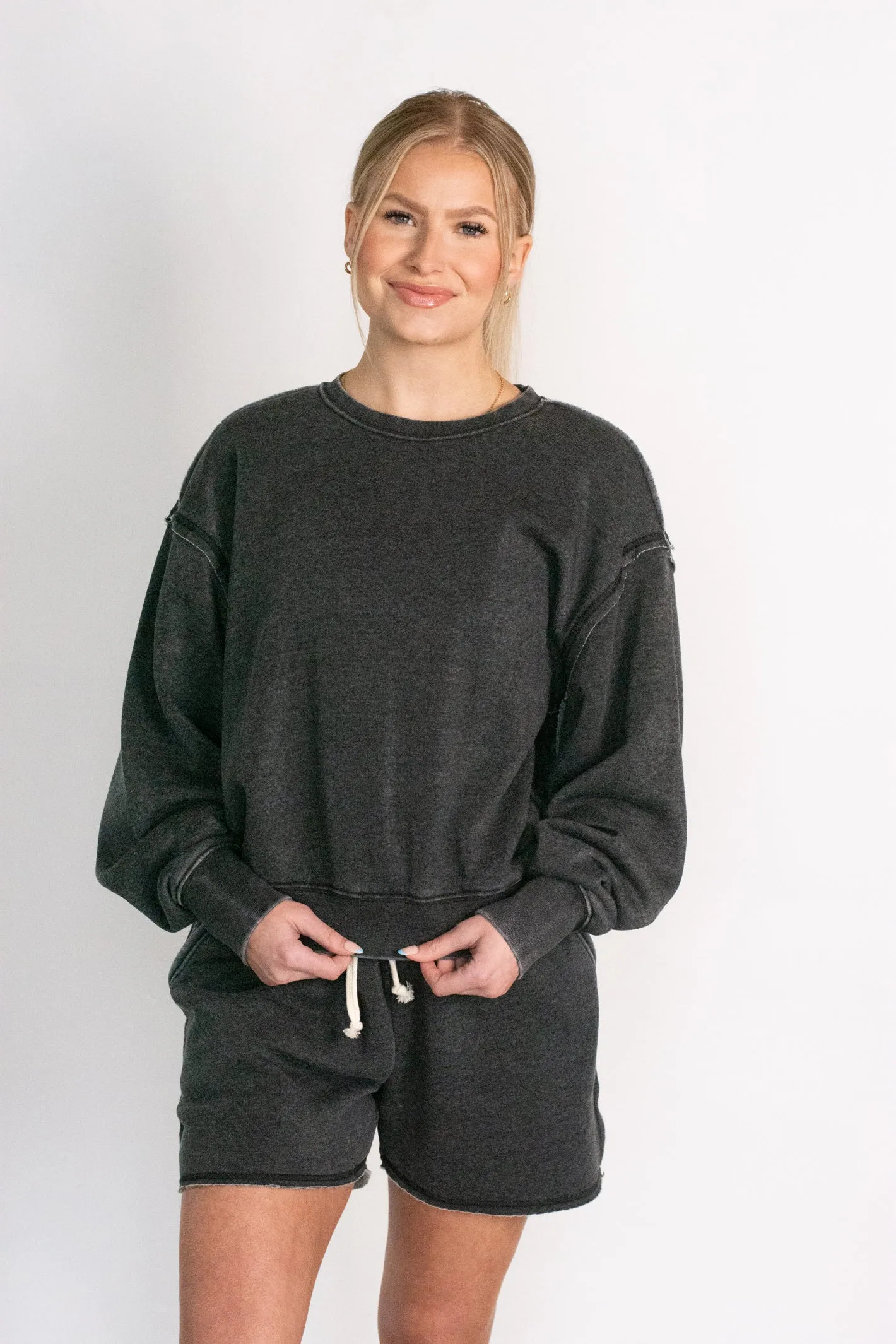 Comfy Perfection Black Sweatshirt Top