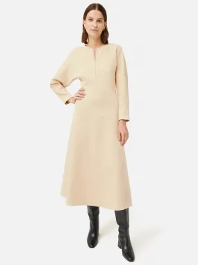 Crepe Jersey Zip Dress | Cream