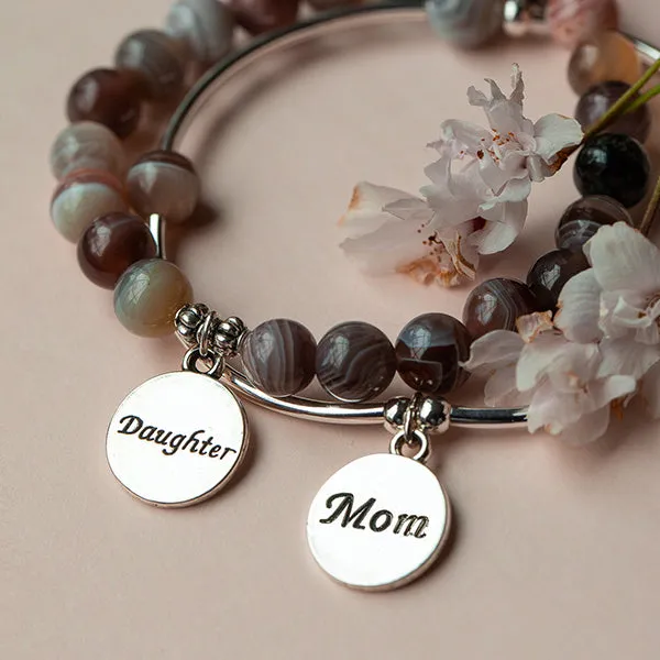 Daughter | Stone Beaded Charm Bracelet | Botswana