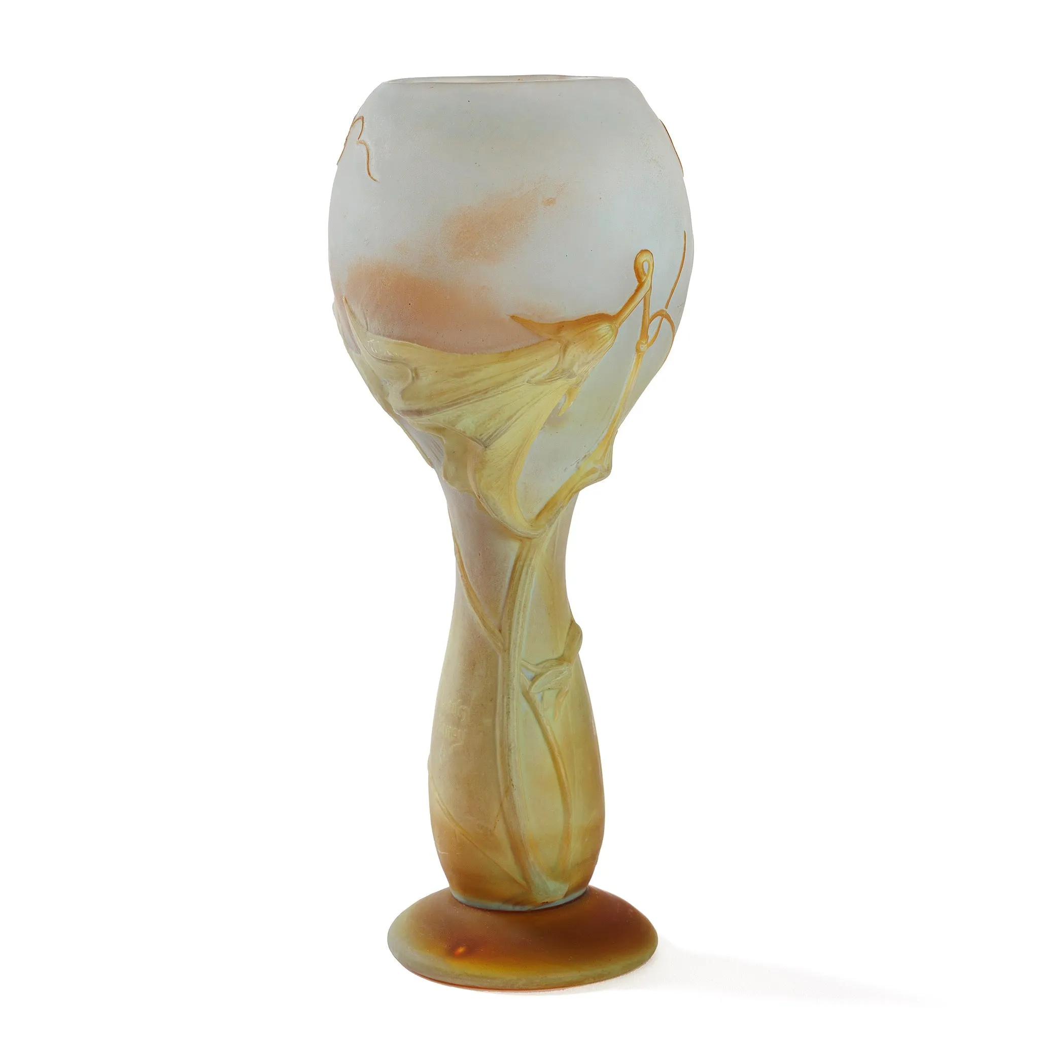 Daum Nancy "Fleur de Coloquinte" Cameo Glass Vase