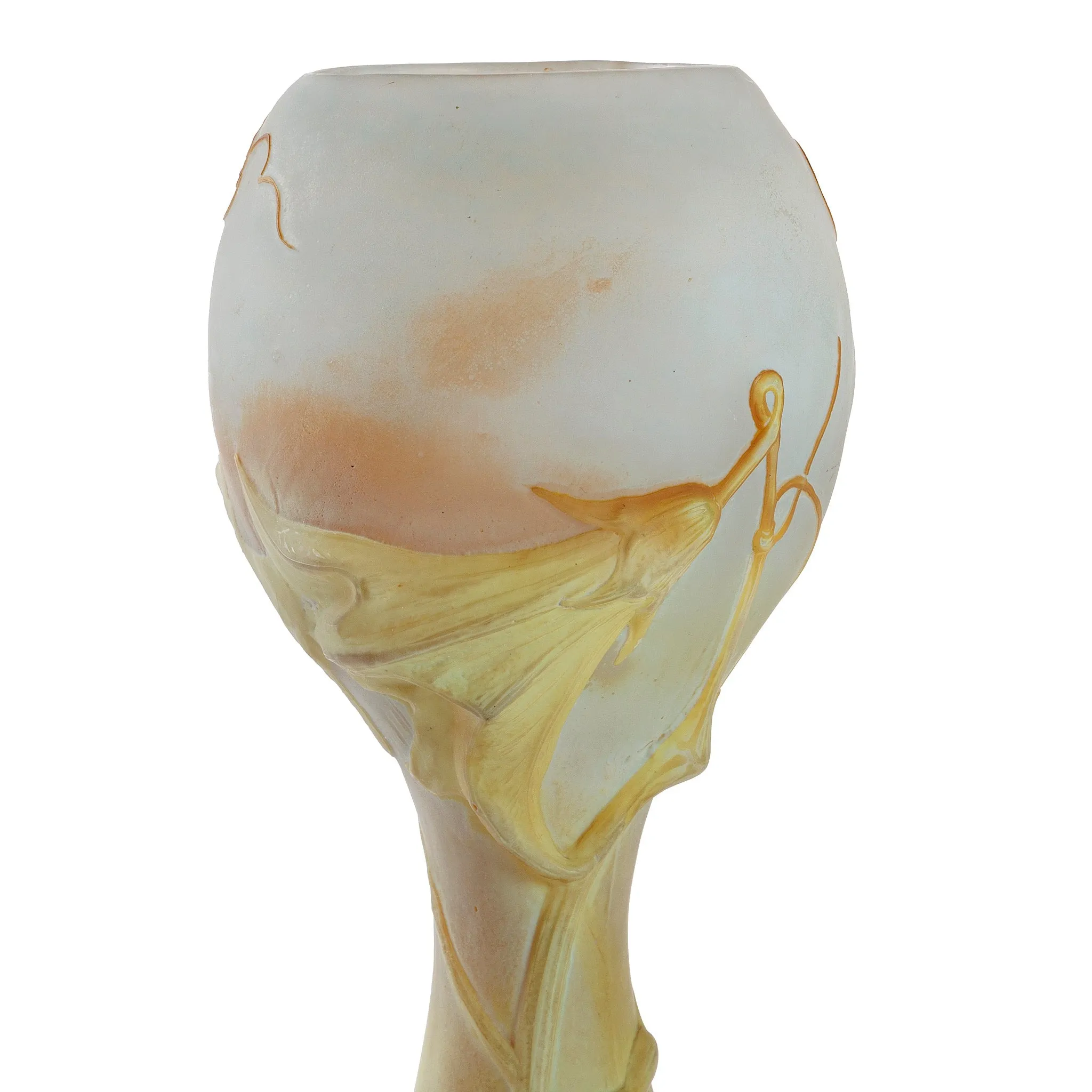 Daum Nancy "Fleur de Coloquinte" Cameo Glass Vase