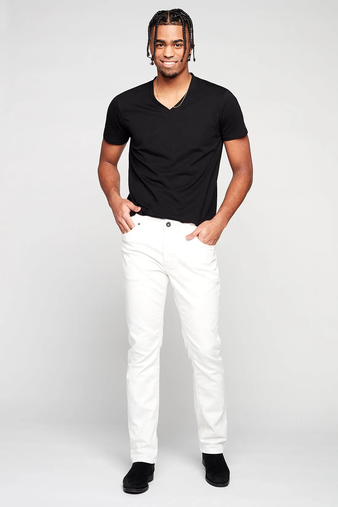 Deluxe 5 Pocket Straight Fit French Terry - Off White