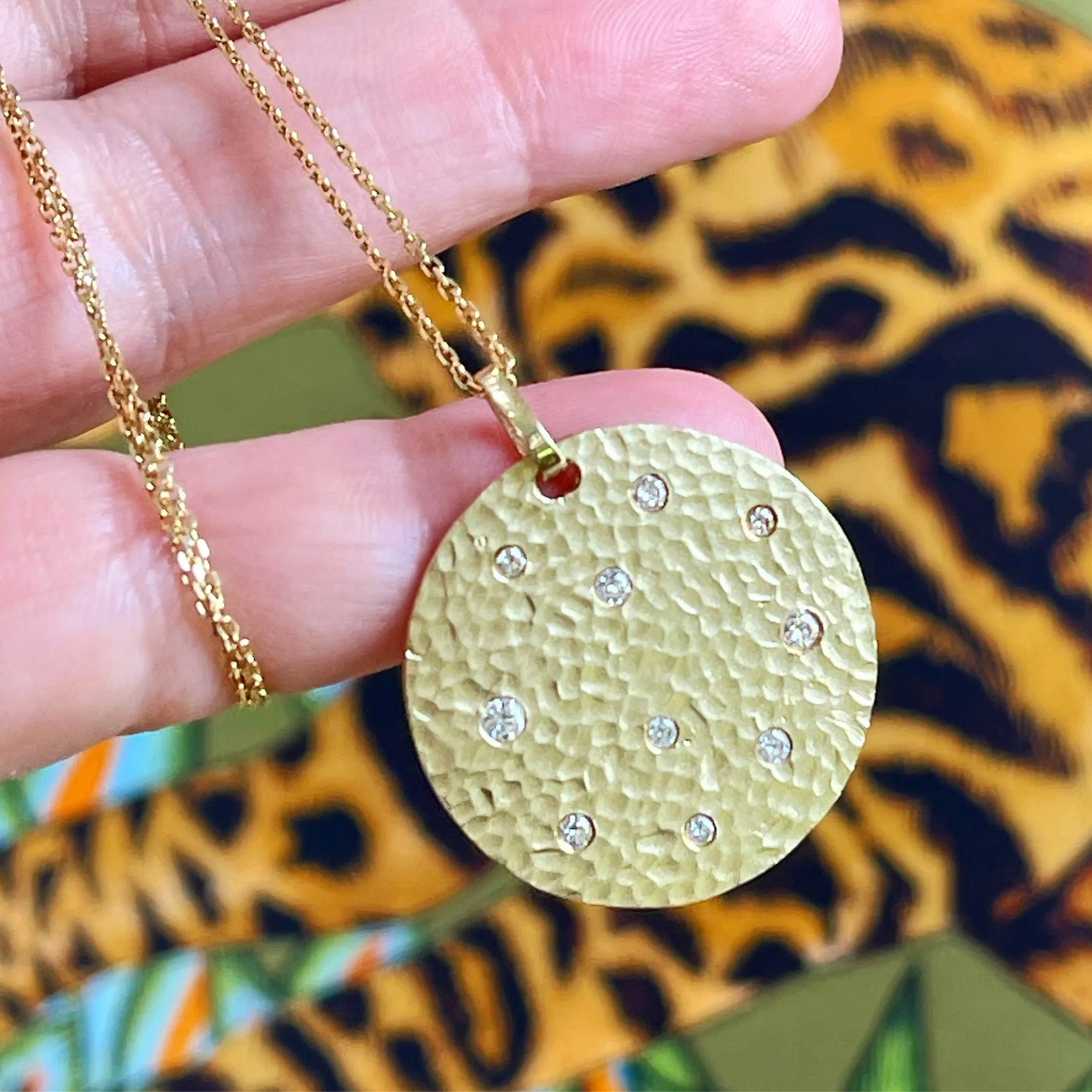 Diamond Dot Disc Pendant