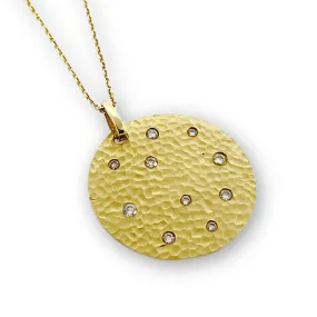 Diamond Dot Disc Pendant