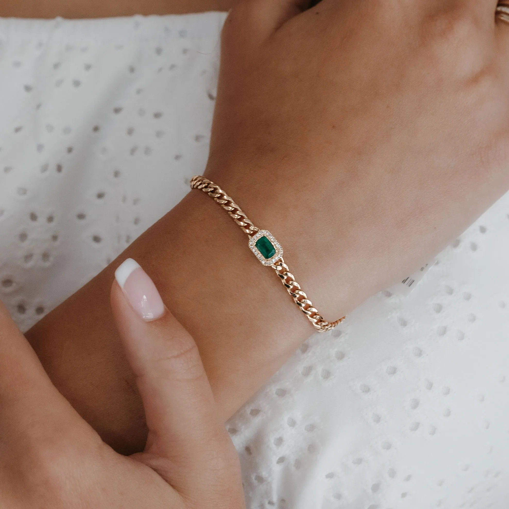 Emerald & Diamond Havana Link Bracelet