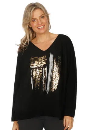 E'talia Embossed Knit Top (black or camel)