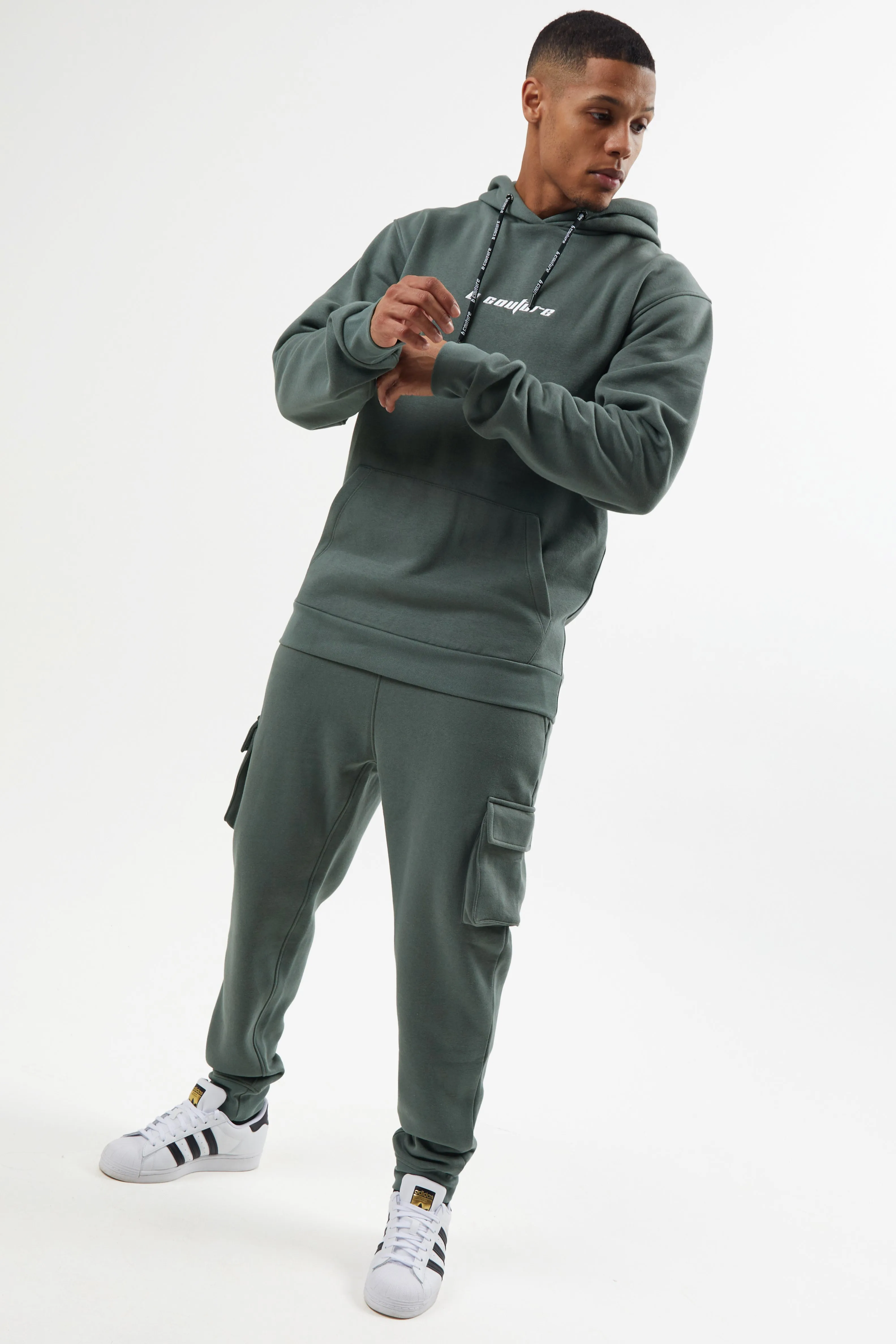 Field Place Cargo Fleece Tracksuit - Gun Metal