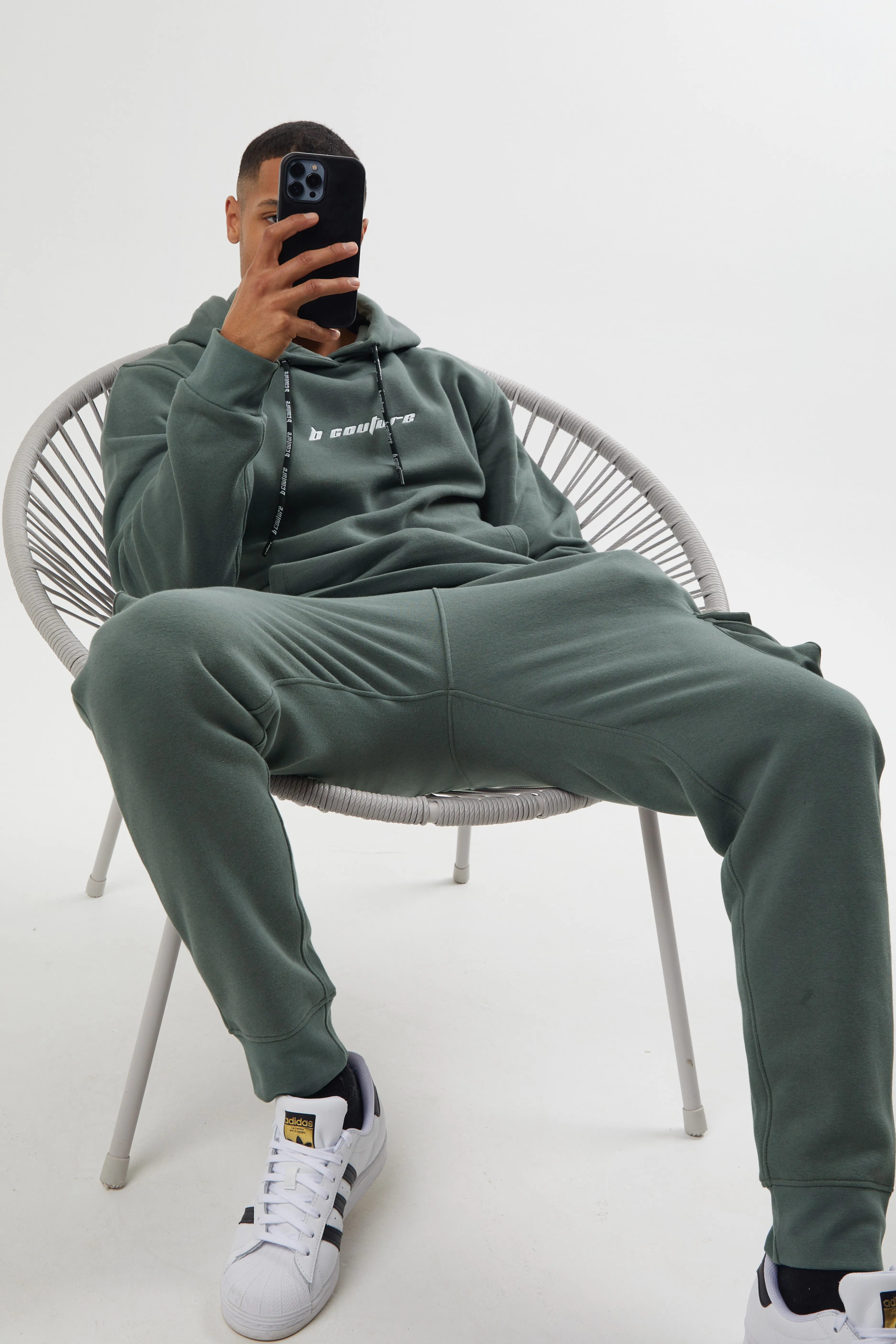 Field Place Cargo Fleece Tracksuit - Gun Metal