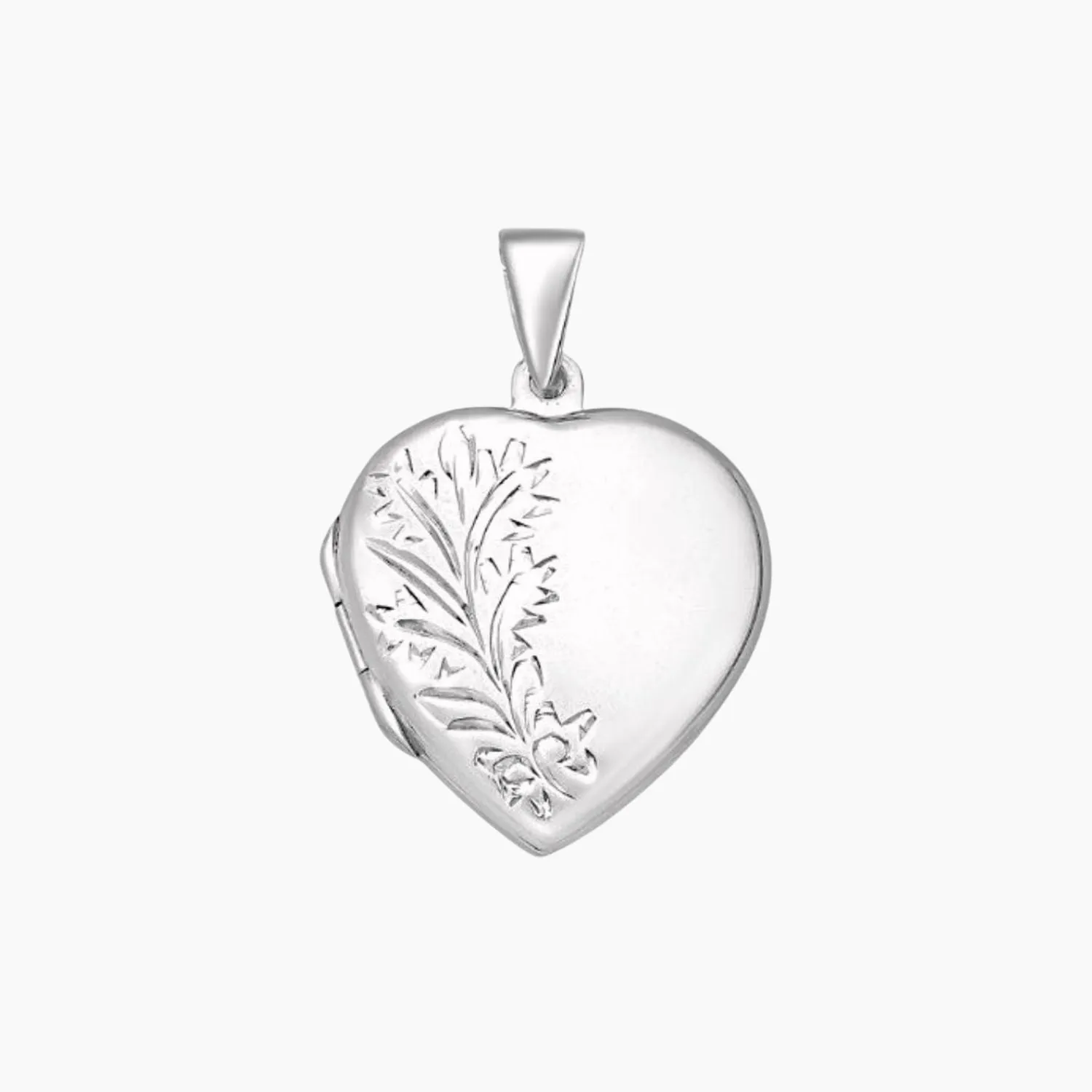 Floral Detail Sterling Silver Heart Locket