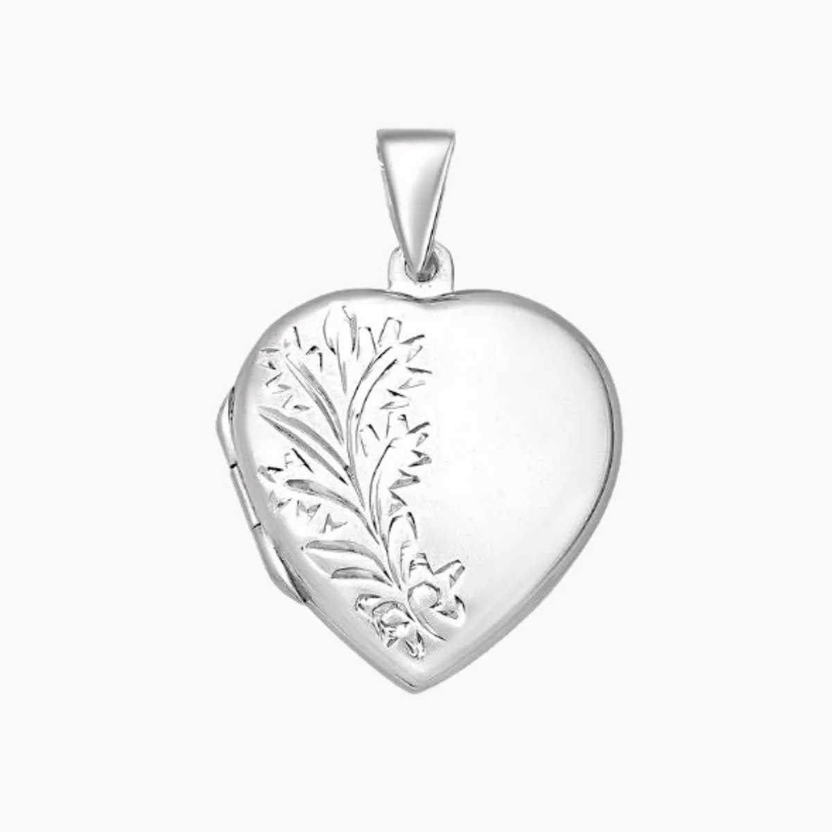 Floral Detail Sterling Silver Heart Locket