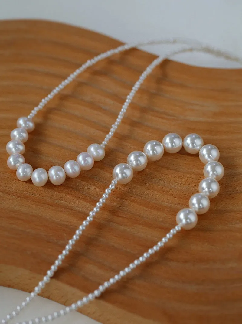 French Minimalist Pearl Necklace (Two Variants)