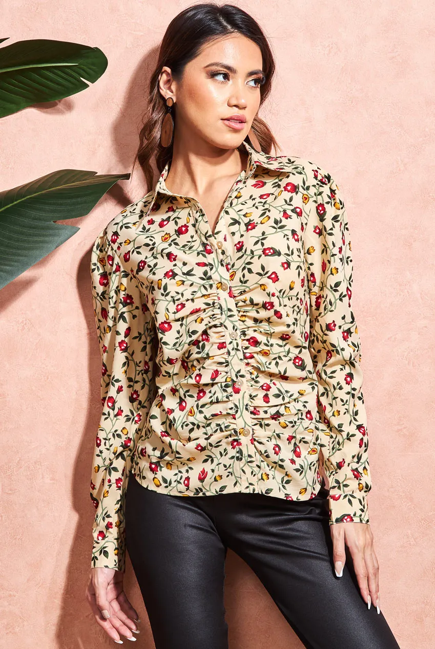 Goddiva Floral Print Shirt