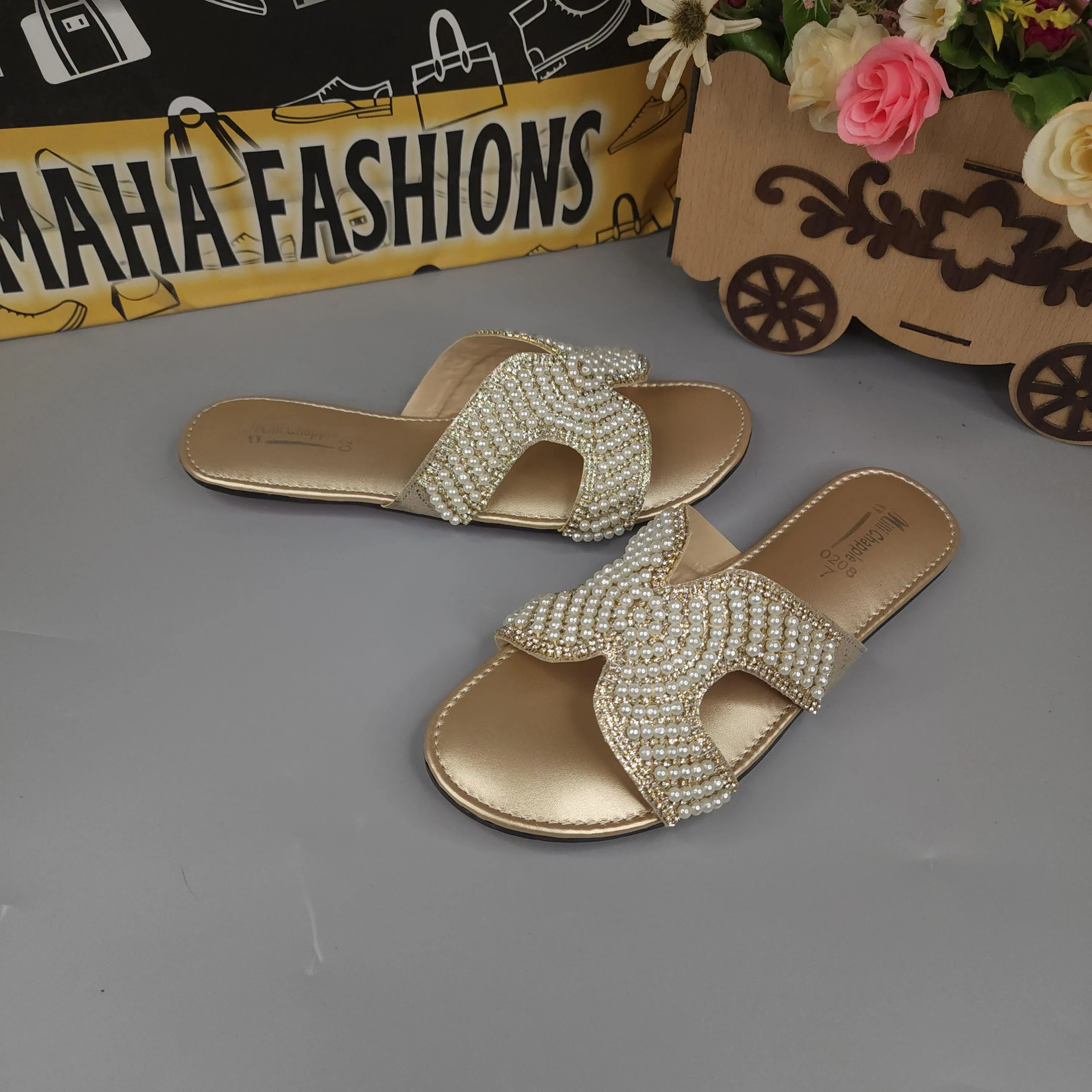 Golden Pearl Slippers