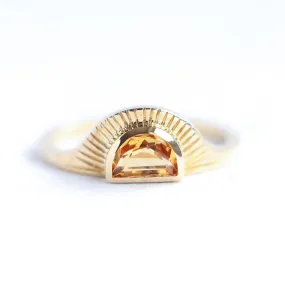 Golden Sapphire Sunset Ring