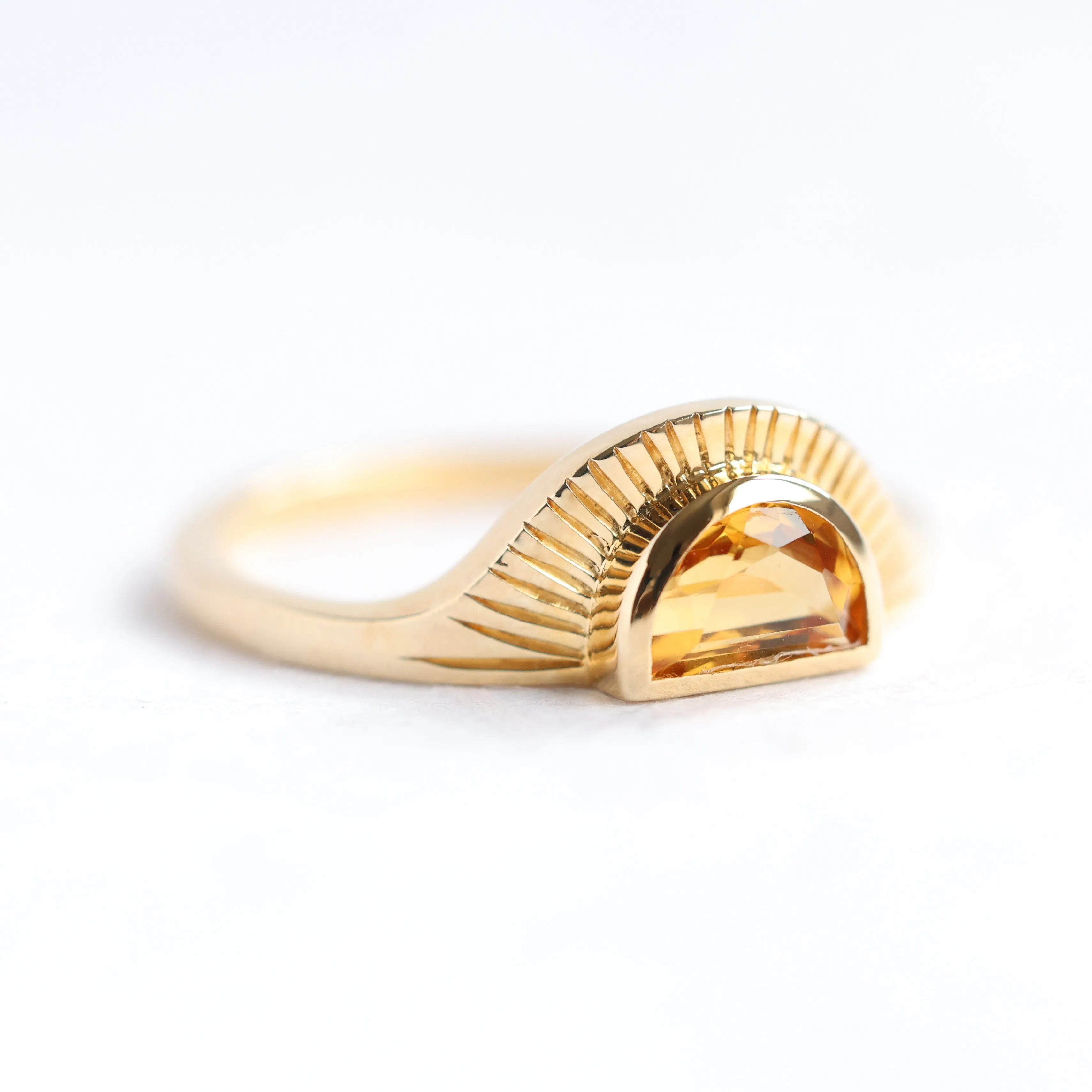 Golden Sapphire Sunset Ring