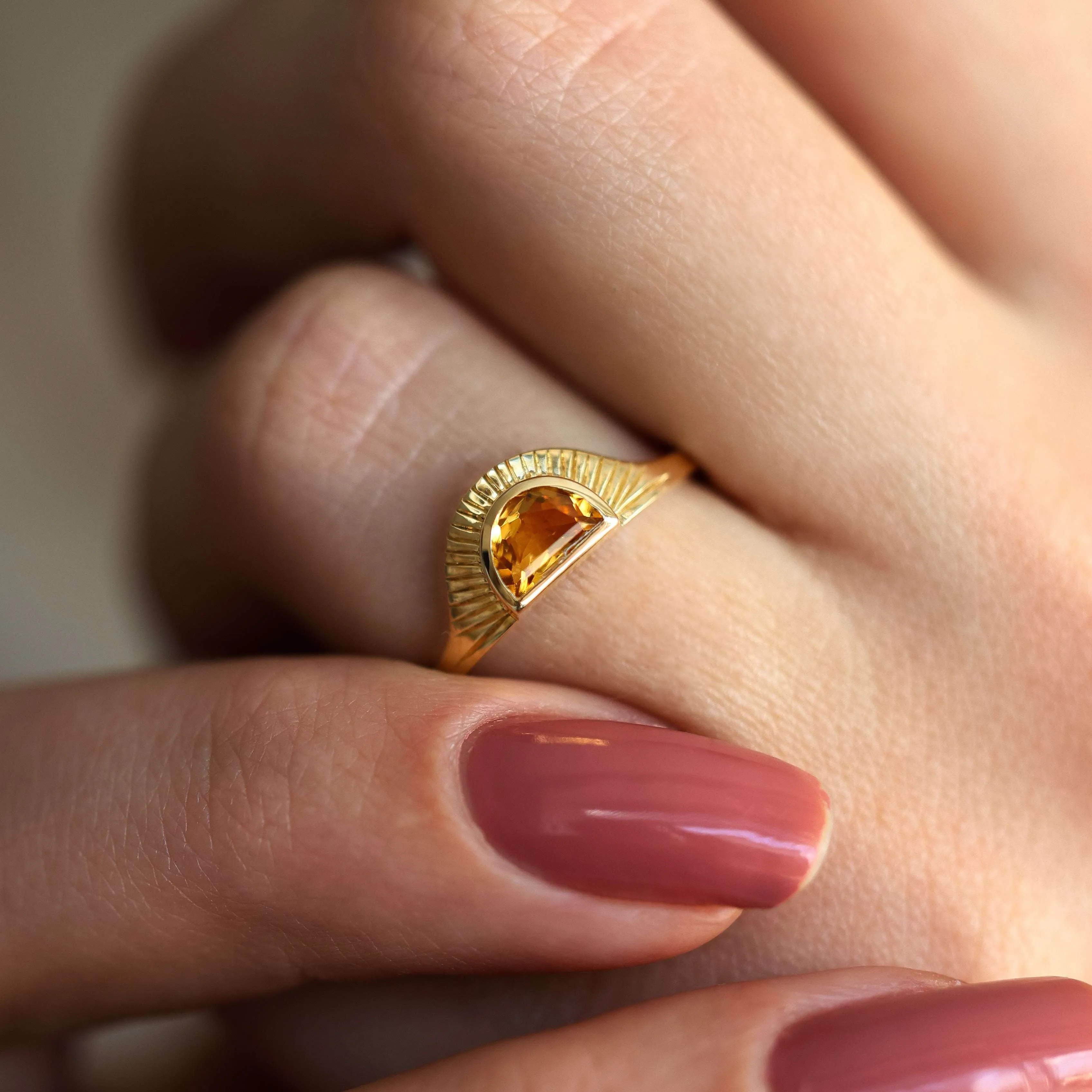 Golden Sapphire Sunset Ring