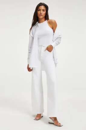 Good American Good Waist Palazzo - White